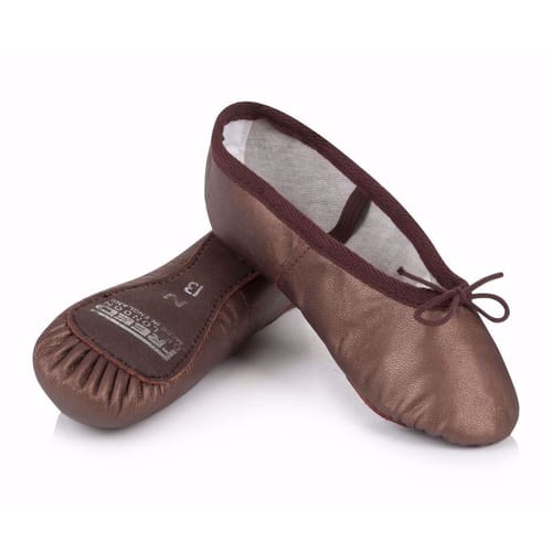 Freed of London  - 'Aspire' Leather Full Sole Pre-Attached Elastic Ballet Shoe