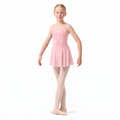 Bloch - 'Floral Camisole' Thin Strap Round Neck Leotard with Attached Skirt