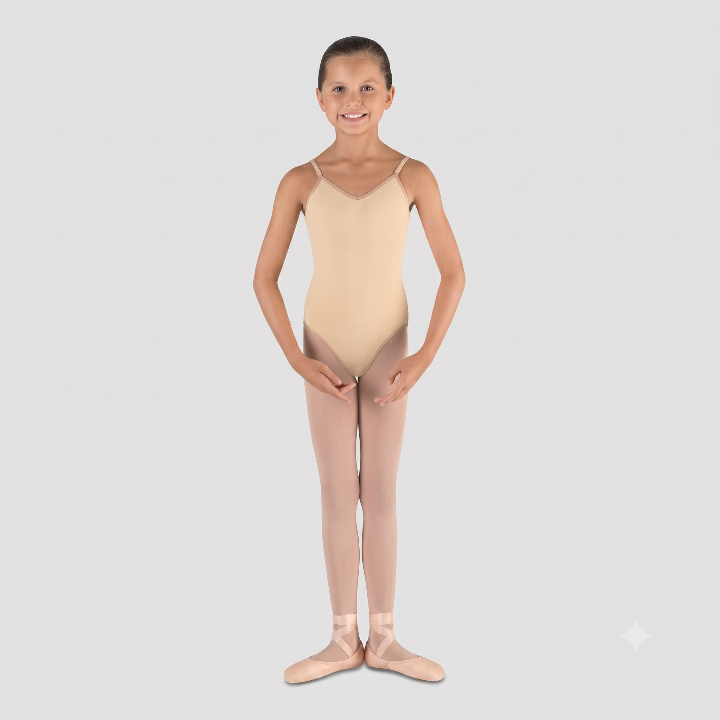 Bloch - Girls Thin Detachable Strap Nude Brief Bodysuit