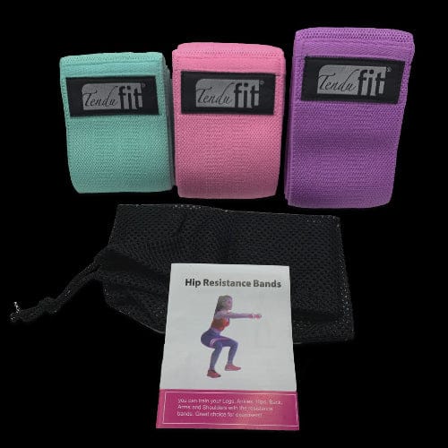 Tendu -  'Booty Bands' Thick Elastic 80mm Wide Resistance Bands  - Pack of 3