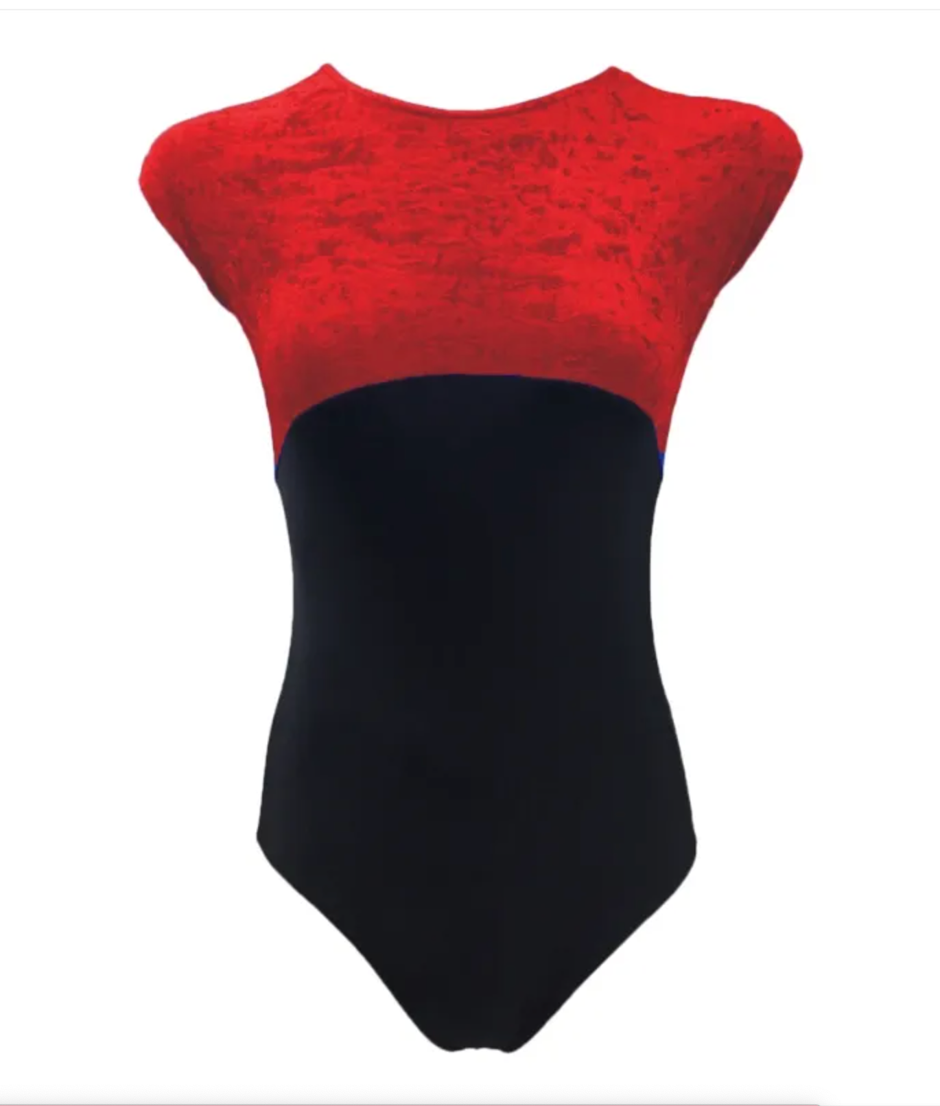 Starlite -  'Meggie'  Crushed Velour Detailed Top Half  Leotard