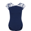 Freed of London - 'Risa' Floral Mesh Detail Capped Sleeve Low Back Leotard