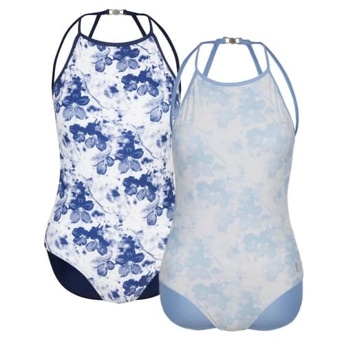 Freed of London - 'Taya' Floral Halter Neck Criss-Cross Leotard